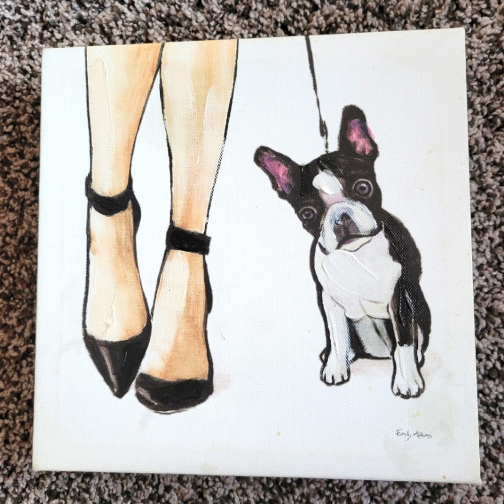 Emily Adams and Wild Apple Furry Fashion Friends II Wrapped Canvas size 8x8